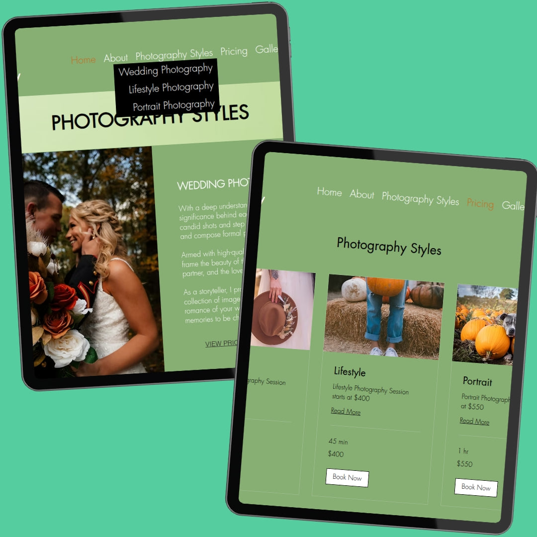 Photographer Wix Website Template