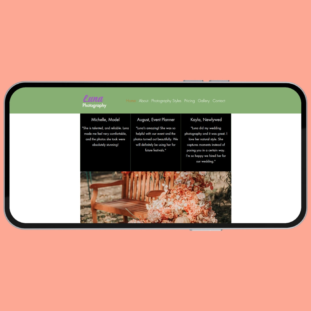 Photographer Wix Website Template