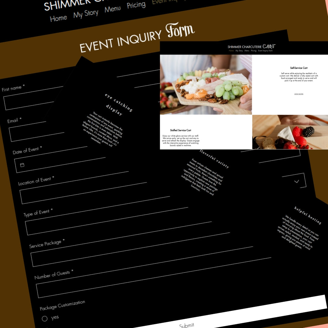 Charcuterie Cart Wix Website Template