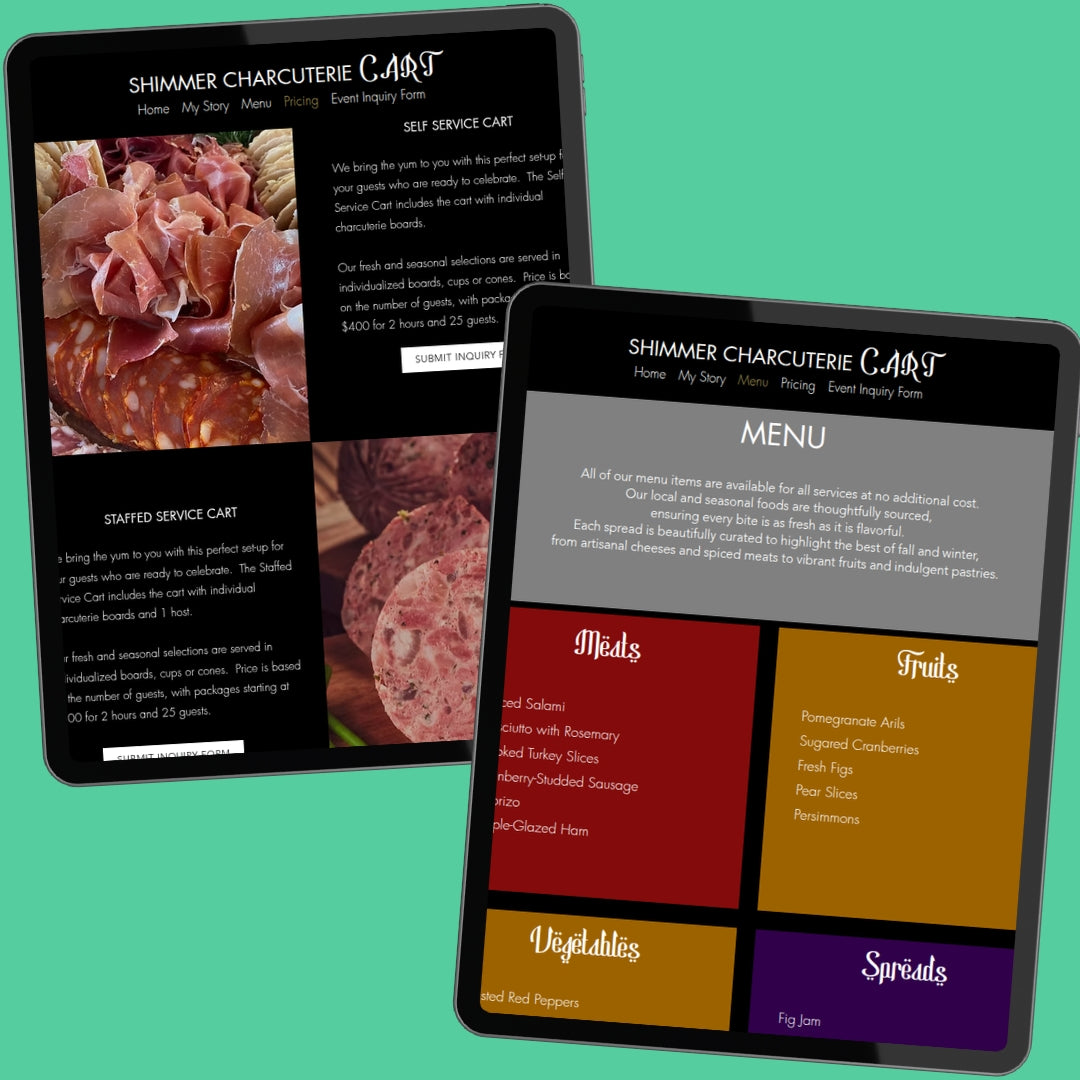 Charcuterie Cart Wix Website Template